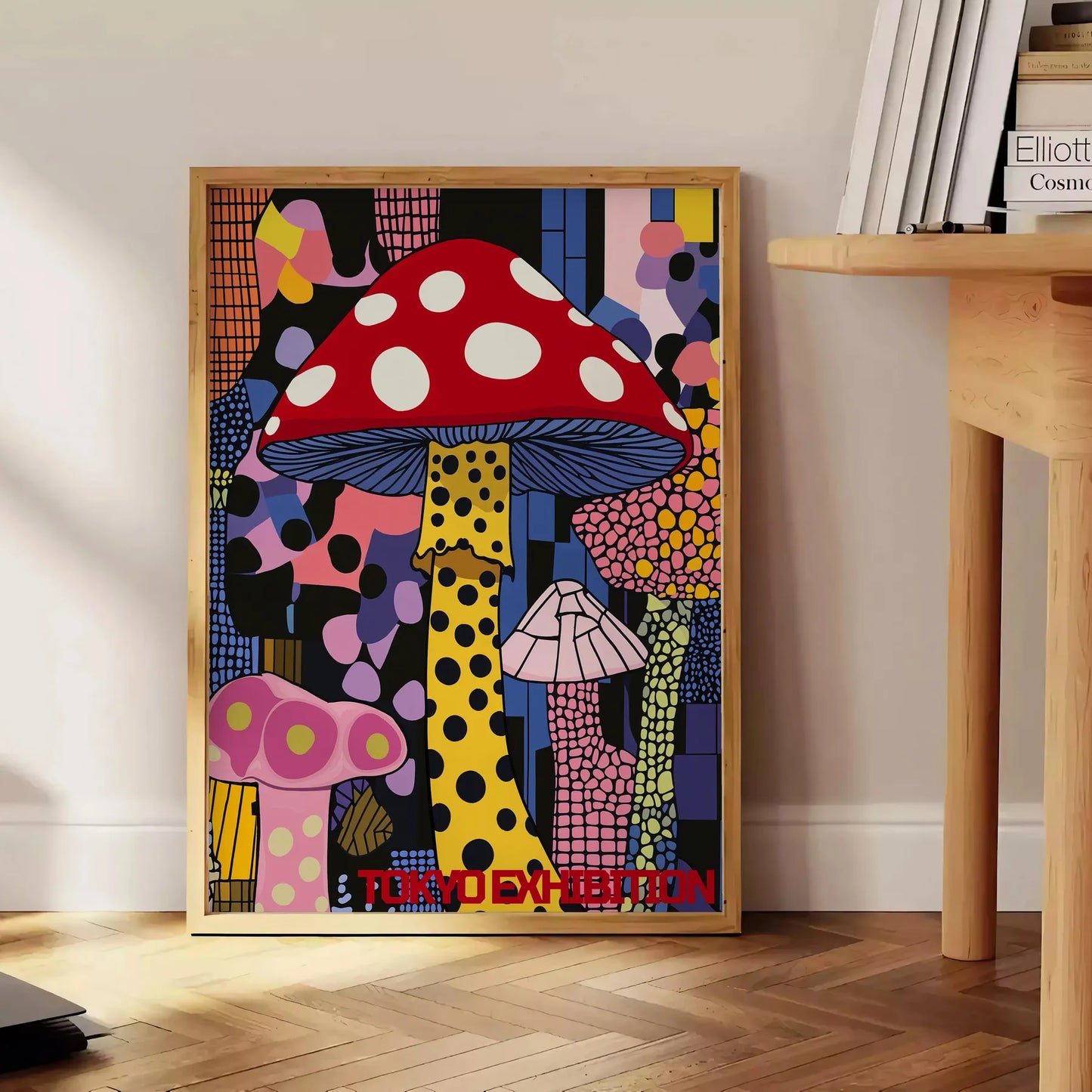 mesmerizing Mushroom Yayoi Kusama poster vibrant green black perfect artistic flair space eye design essence iconic style multiple sizes A4 cm A0