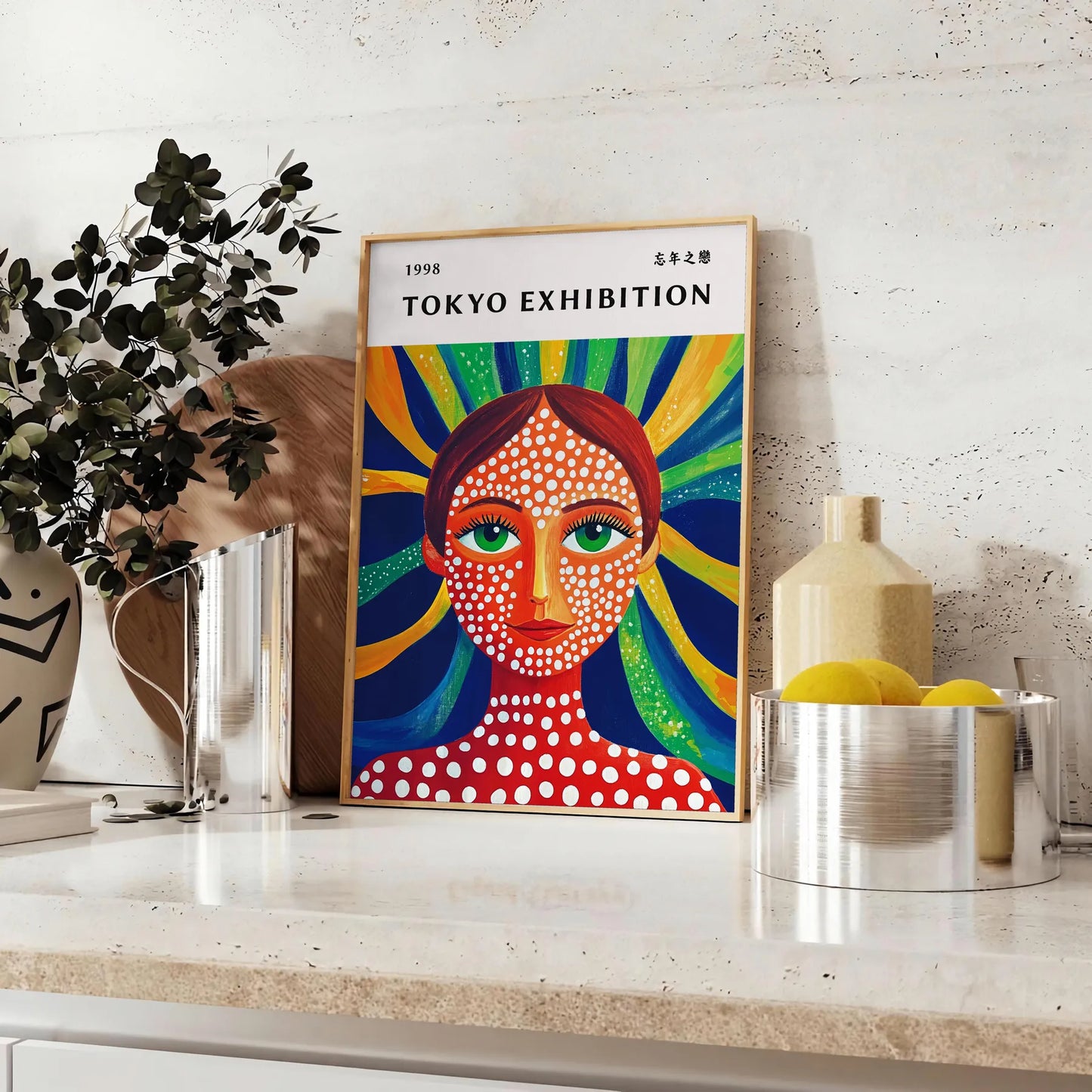 captivating world Woman Yayoi Kusama 8 stunning red blue poster art enthusiasts modern decor lovers piece essence creativity space versatile display