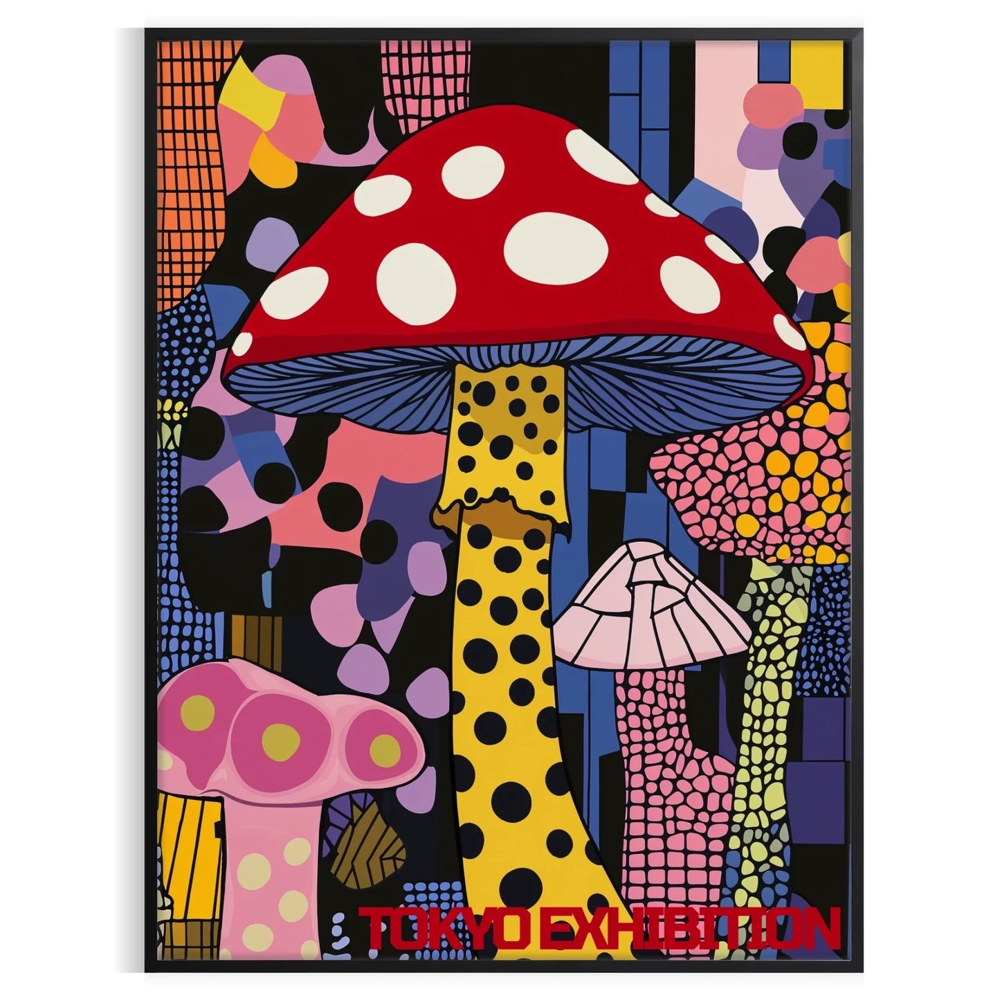 mesmerizing Mushroom Yayoi Kusama poster vibrant green black perfect artistic flair space eye design essence iconic style multiple sizes A4 cm A0