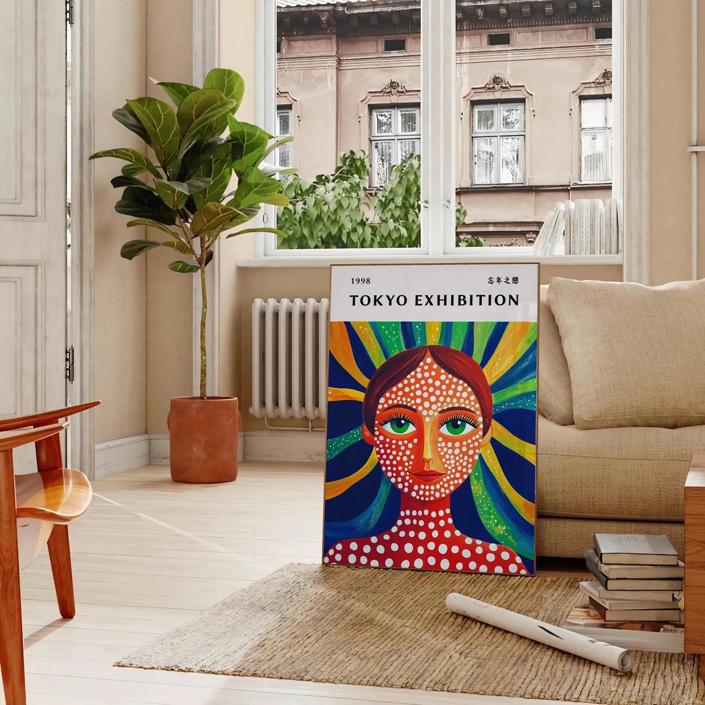 captivating world Woman Yayoi Kusama 8 stunning red blue poster art enthusiasts modern decor lovers piece essence creativity space versatile display